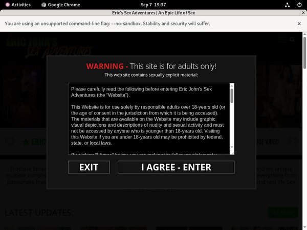 Get Ericjohnssexadventures Password