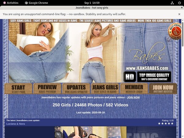 Jeansbabes.com New Account