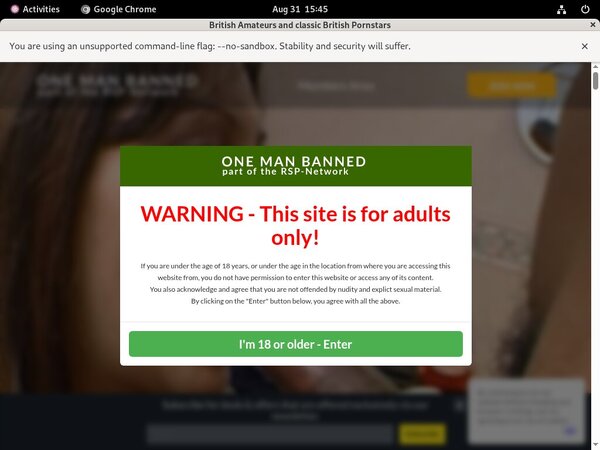 One Man Banned User Name Password