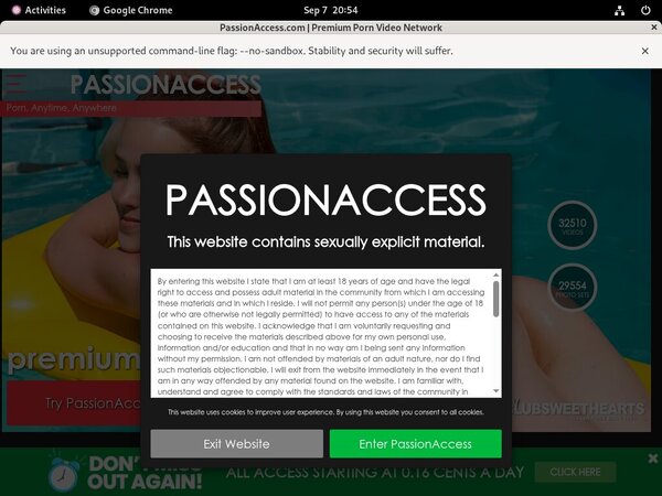 Passion Access Page